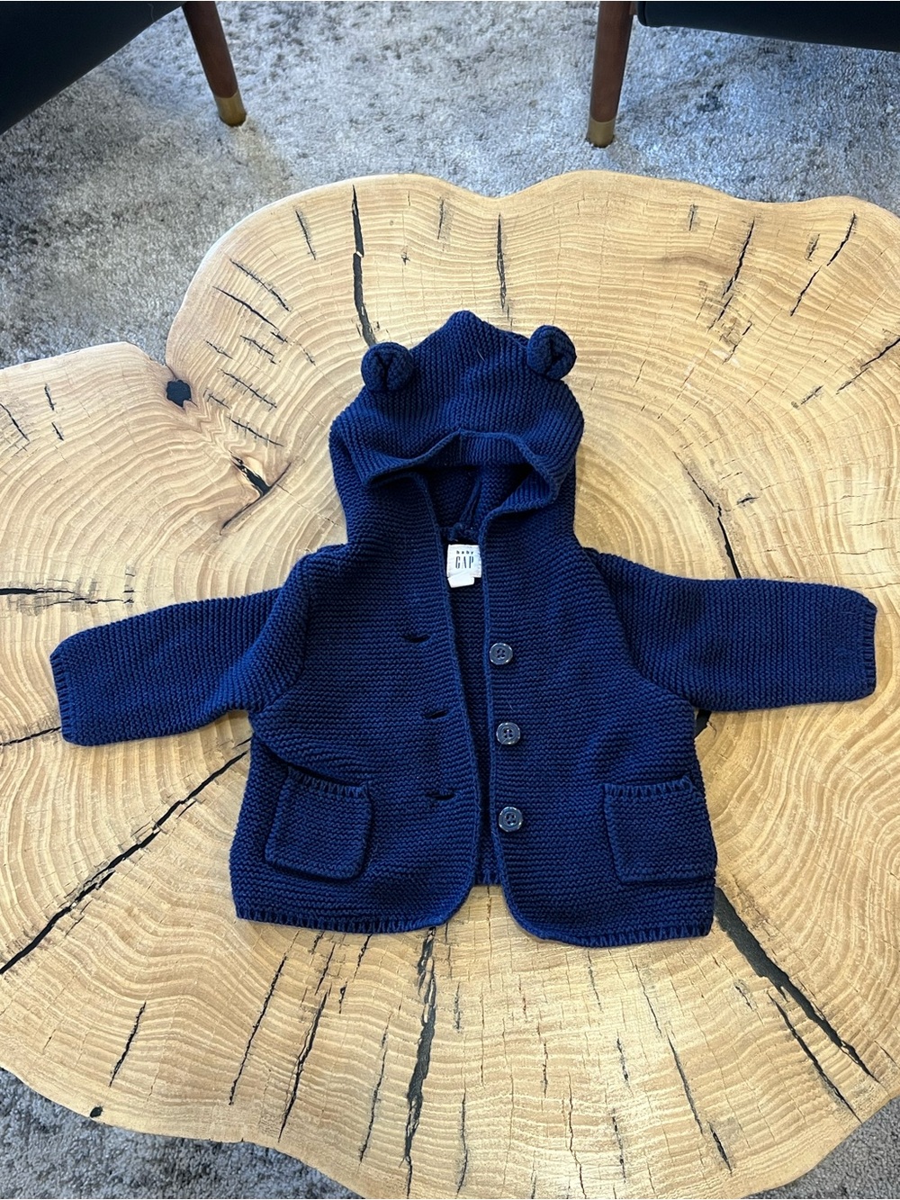 BABY GAP KNITTED CARDIGAN WITH BEAR EARS